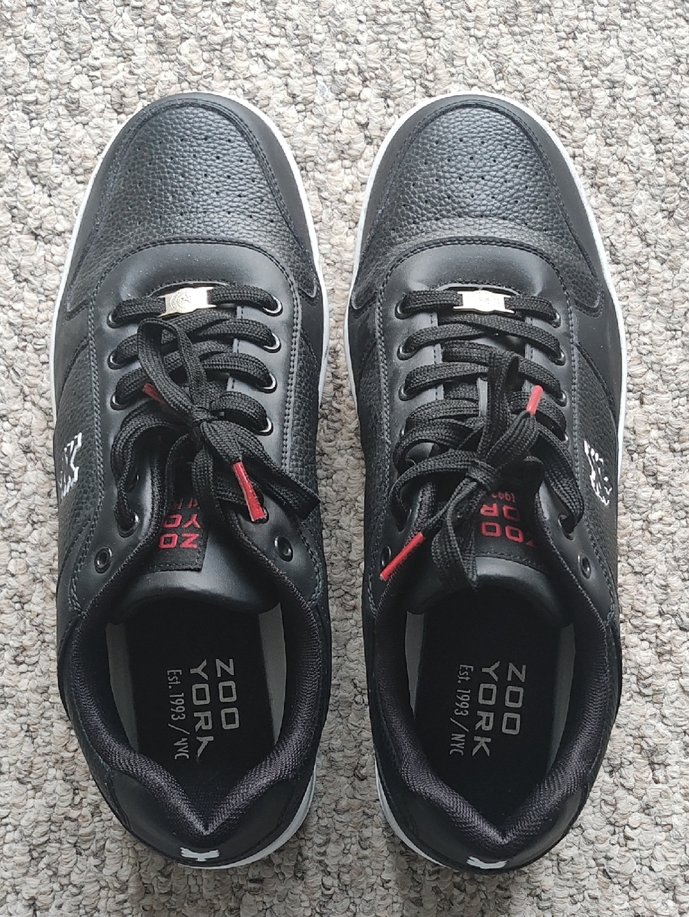 Zoo York Black Low-Top Sneakers with Red Accents Wore 1 Time